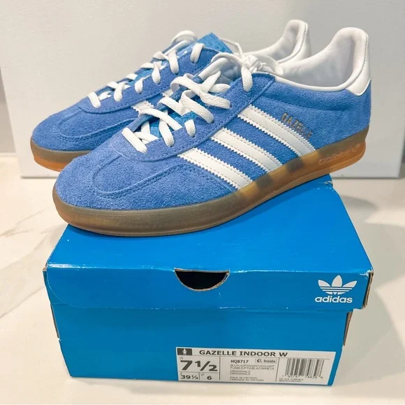 Adidas Originals Gazelle Indoor Blue Fusion HQ8717 Shoes Sneakers Samba W7.5 M6 - Picture 6 of 11